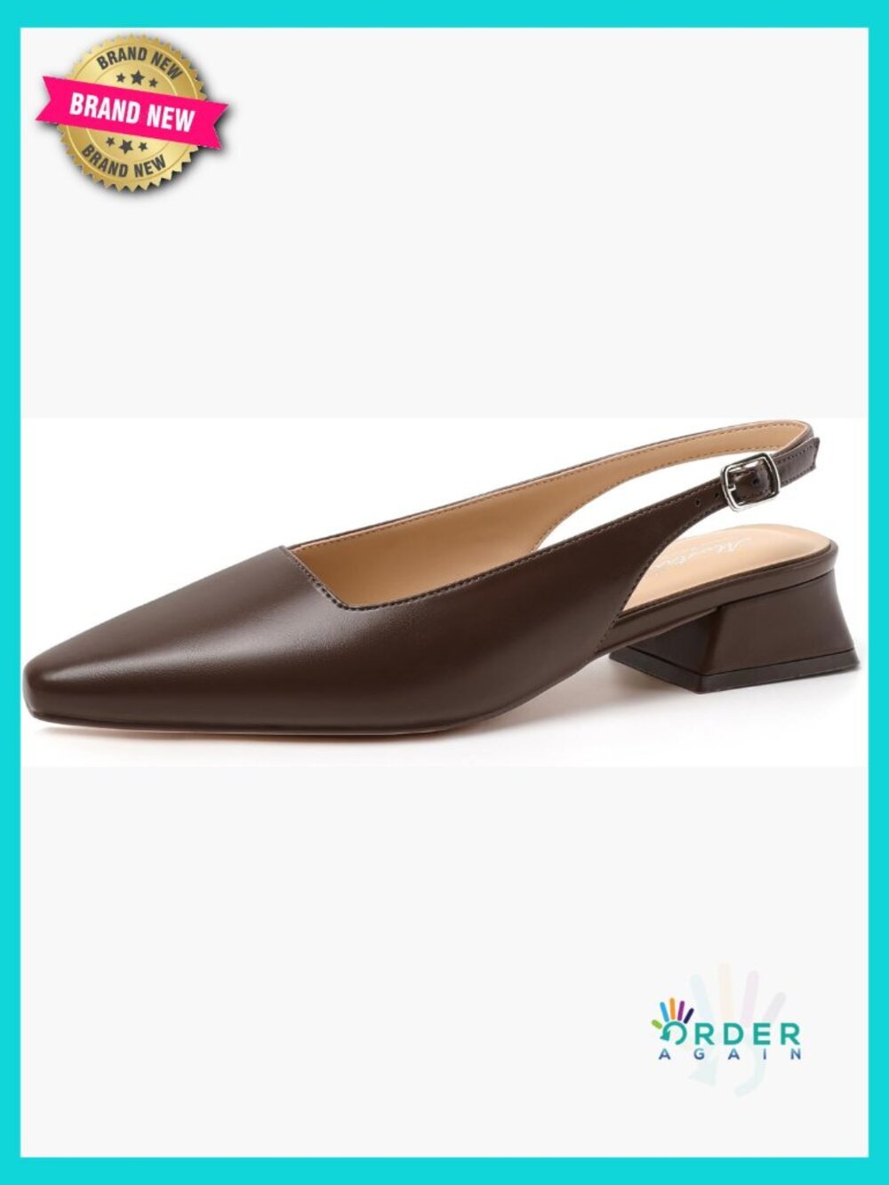 Chunky Low Heel D'Orsay Slingback Pumps Square Toe Dress Shoes Work Office